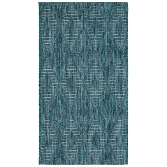 Safavieh Courtyard Teodor Geometric Indoor/Outdoor Area Rug, Turquoise/Blue, 2'7" x 5'