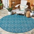 thumbnail image 1 of Safavieh Courtyard Teodor Geometric Indoor/Outdoor Area Rug, Turquoise/Blue, 6'7" x 6'7" Round, 1 of 9
