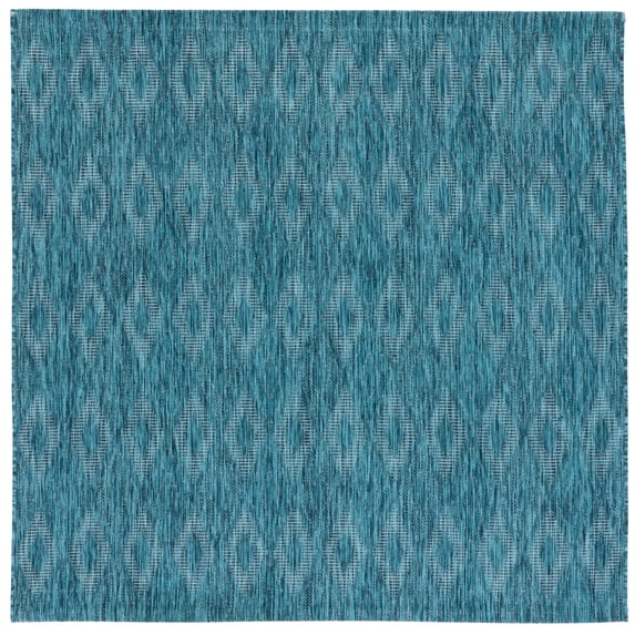 Safavieh Courtyard Teodor Geometric Indoor/Outdoor Area Rug, Turquoise/Blue, 6'7" x 6'7" Square
