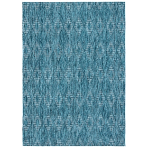 Safavieh Courtyard Teodor Geometric Indoor/Outdoor Area Rug, Turquoise/Blue, 9' x 12'