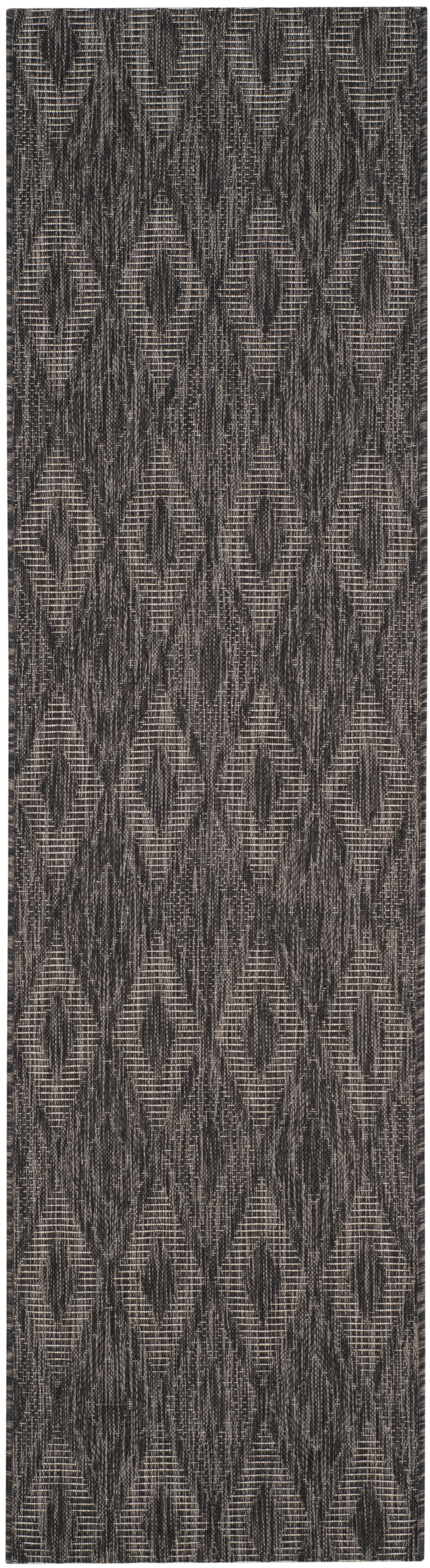 Safavieh Courtyard Teodor Geometric Indoor/Outdoor Runner Rug, Black, 2'3" x 16'