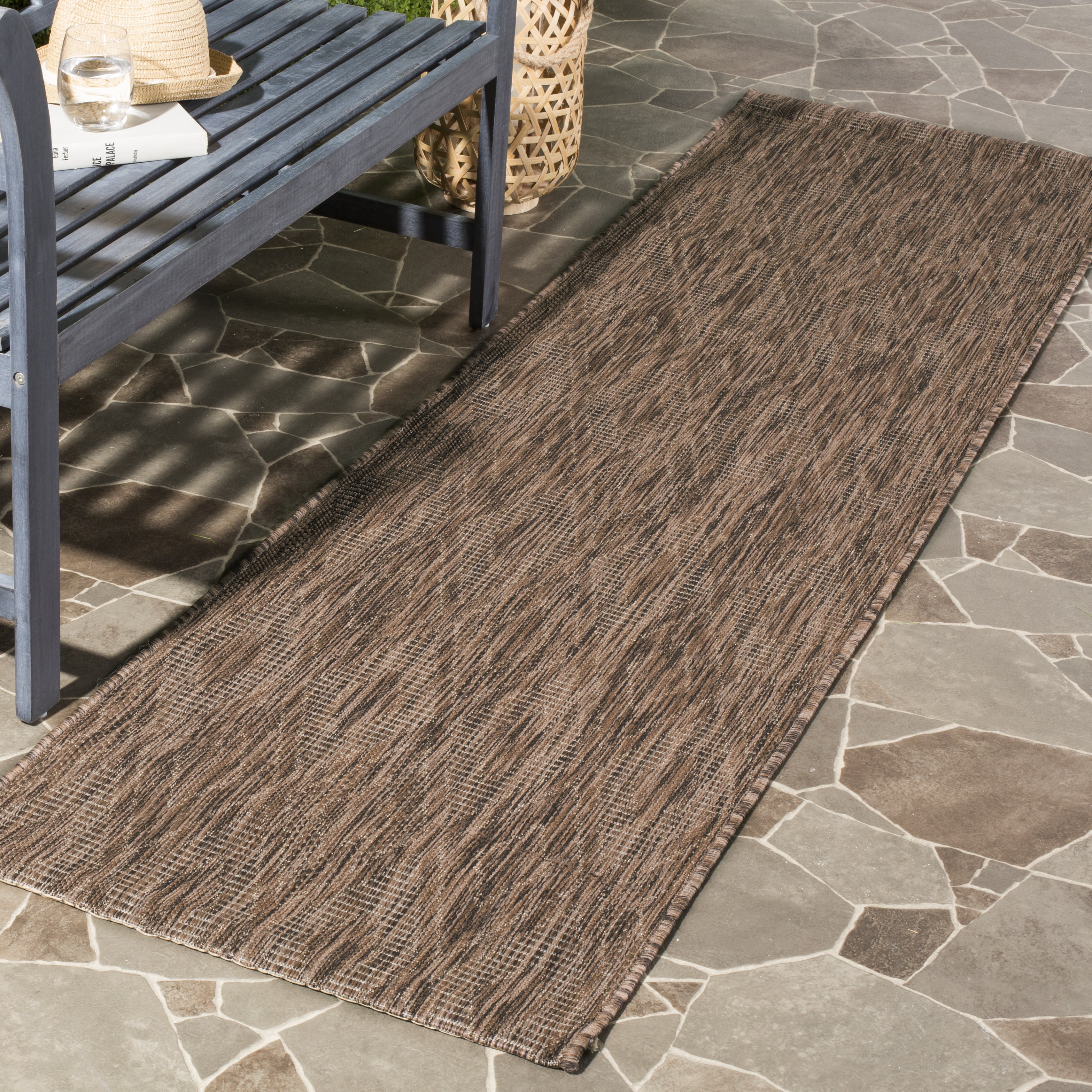 Safavieh Courtyard Teodor Geometric Indoor/Outdoor Runner Rug, Brown, 2 ...