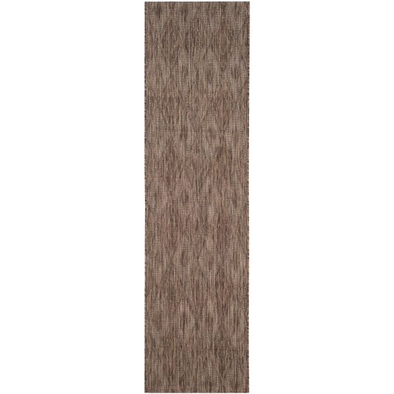 Safavieh Courtyard Teodor Geometric Indoor/Outdoor Runner Rug, Brown, 2'3" x 6'7"
