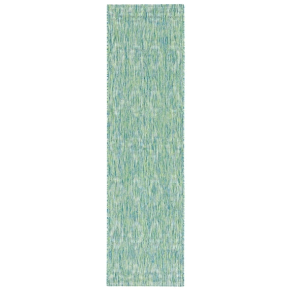 Safavieh Courtyard Teodor Geometric Indoor/Outdoor Runner Rug, Green, 2'3" x 8'