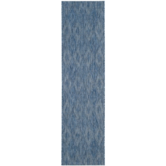 Safavieh Courtyard Teodor Geometric Indoor/Outdoor Runner Rug, Navy, 2'3" x 10'