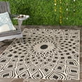 thumbnail image 1 of SAFAVIEH Courtyard Thane Abstract Indoor/Outdoor Area Rug, Black/Beige, 6'7" x 9'6", 1 of 11