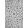 thumbnail image 1 of SAFAVIEH Courtyard Thane Nautical Indoor/Outdoor Area Rug, 5'3" x 7'7", Blue/Beige, 1 of 11