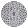 thumbnail image 1 of SAFAVIEH Courtyard Thane Nautical Indoor/Outdoor Area Rug, 6'7" x 6'7" Round, Blue/Beige, 1 of 9