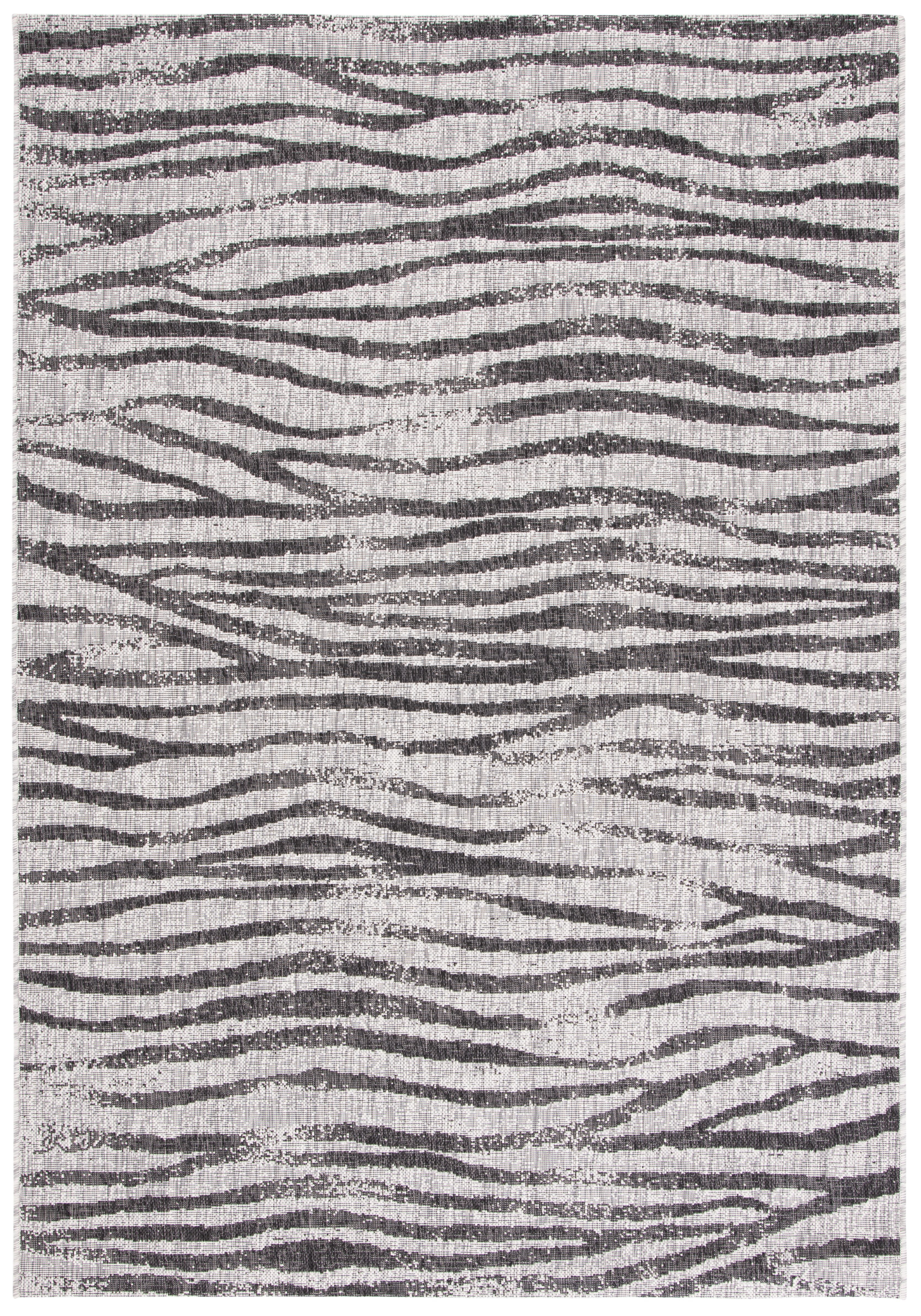 SAFAVIEH Courtyard Thomasina Animal Indoor/Outdoor Area Rug, Grey/Black, 6'7" x 9'6"