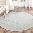 thumbnail image 1 of Safavieh Courtyard Thorley Chevron Indoor/Outdoor Area Rug, Light Gray/Aqua, 5'3" x 5'3" Round, 1 of 7