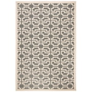SAFAVIEH Courtyard Thurstan Geometric Indoor/Outdoor Area Rug, Grey/Beige, 2' x 3'7"