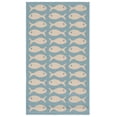 thumbnail image 1 of SAFAVIEH Courtyard Tranter Fishes Indoor/Outdoor Area Rug, Aqua/Beige, 2' x 3'7", 1 of 9