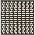 thumbnail image 1 of SAFAVIEH Courtyard Tranter Fishes Indoor/Outdoor Area Rug, Black/Beige, 7'10" x 7'10" Square, 1 of 10
