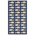thumbnail image 1 of SAFAVIEH Courtyard Tranter Fishes Indoor/Outdoor Area Rug, Navy/Beige, 2' x 3'7", 1 of 15