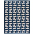 thumbnail image 1 of SAFAVIEH Courtyard Tranter Fishes Indoor/Outdoor Area Rug, Navy/Beige, 9' x 12', 1 of 16