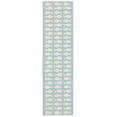 thumbnail image 1 of SAFAVIEH Courtyard Tranter Fishes Indoor/Outdoor Runner Rug, Aqua/Beige, 2'3" x 10', 1 of 6