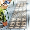 thumbnail image 1 of SAFAVIEH Courtyard Tranter Fishes Indoor/Outdoor Runner Rug, Grey/Beige, 2'3" x 8', 1 of 7