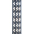 thumbnail image 1 of SAFAVIEH Courtyard Tranter Fishes Indoor/Outdoor Runner Rug, Navy/Beige, 2'3" x 14', 1 of 11