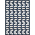 thumbnail image 1 of SAFAVIEH Courtyard Tranter Geometric Fish Indoor/Outdoor Area Rug, 2'7" x 5', Navy/Beige, 1 of 15