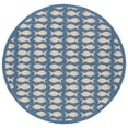 thumbnail image 1 of SAFAVIEH Courtyard Tranter Geometric Fish Indoor/Outdoor Area Rug, 6'7" x 6'7" Round, Blue/Beige, 1 of 9