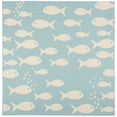 thumbnail image 1 of SAFAVIEH Courtyard Trena Fishes Indoor/Outdoor Area Rug, Aqua/Beige, 5'3" x 5'3" Square, 1 of 14