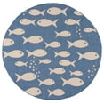 thumbnail image 1 of SAFAVIEH Courtyard Trena Fishes Indoor/Outdoor Area Rug, Blue/Beige, 5'3" x 5'3" Round, 1 of 7