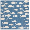 thumbnail image 1 of SAFAVIEH Courtyard Trena Fishes Indoor/Outdoor Area Rug, Blue/Beige, 6'7" x 6'7" Square, 1 of 13