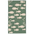thumbnail image 1 of SAFAVIEH Courtyard Trena Fishes Indoor/Outdoor Area Rug, Dark Green/Ivory, 2' x 3'7", 1 of 12