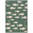thumbnail image 1 of SAFAVIEH Courtyard Trena Fishes Indoor/Outdoor Area Rug, Dark Green/Ivory, 6'7" x 9'6", 1 of 12