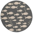 thumbnail image 1 of SAFAVIEH Courtyard Trena Fishes Indoor/Outdoor Area Rug, Dark Grey/Beige, 6'7" x 6'7" Round, 1 of 8