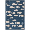 thumbnail image 1 of SAFAVIEH Courtyard Trena Fishes Indoor/Outdoor Area Rug, Navy/Beige, 6'7" x 9'6", 1 of 15