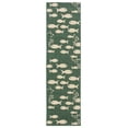 thumbnail image 1 of SAFAVIEH Courtyard Trena Fishes Indoor/Outdoor Runner Rug, Dark Green/Ivory, 2'3" x 8', 1 of 6