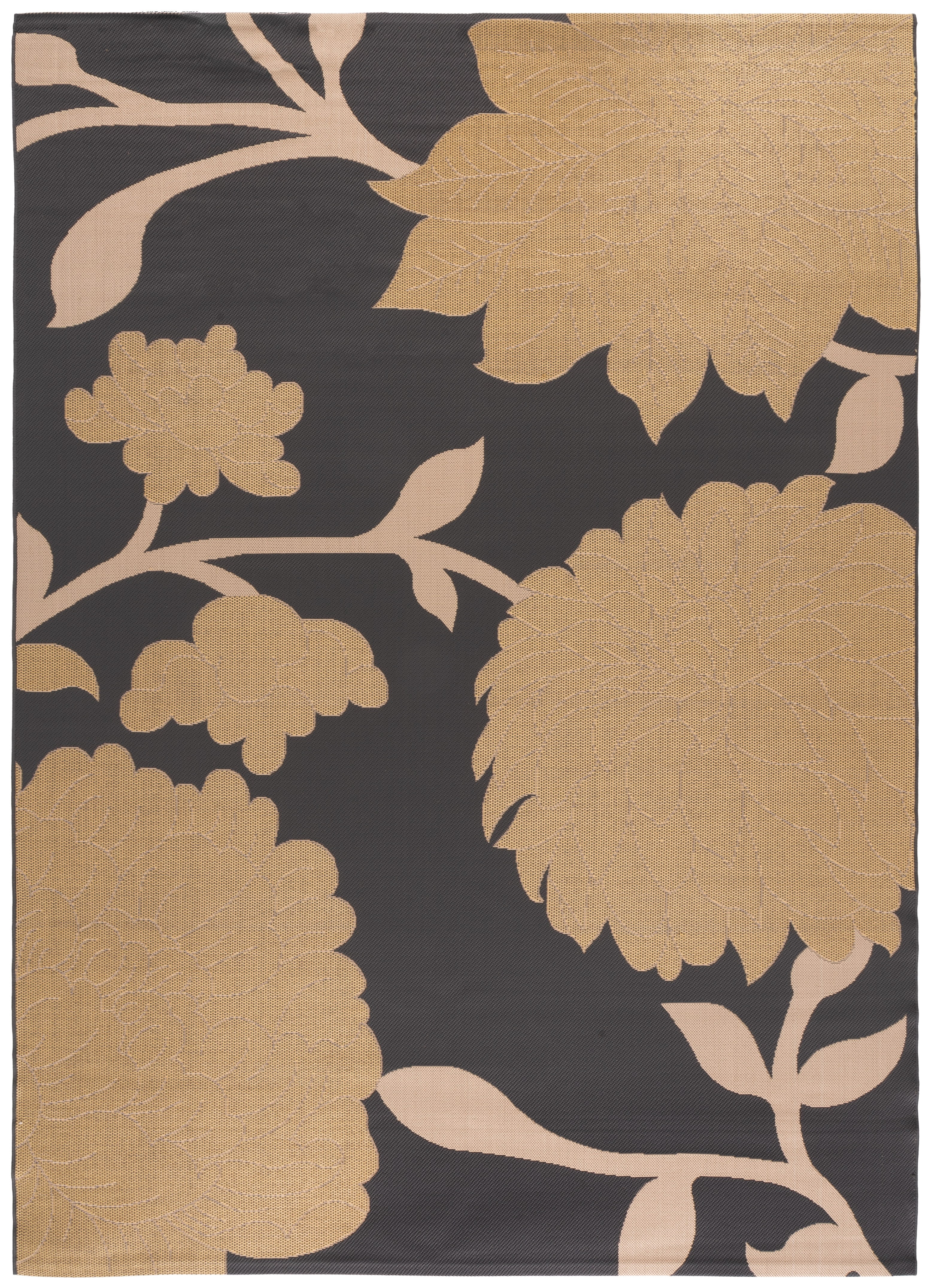 Safavieh Courtyard Tyson Floral Indoor/Outdoor Area Rug, Anthracite/Beige, 8' x 10'
