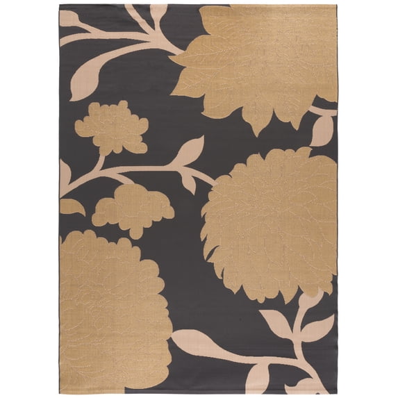 Safavieh Courtyard Tyson Floral Indoor/Outdoor Area Rug, Anthracite/Beige, 8' x 10'