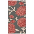 thumbnail image 1 of Safavieh Courtyard Tyson Floral Indoor/Outdoor Area Rug, Anthracite/Red, 2'7" x 5', 1 of 16