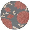 thumbnail image 1 of Safavieh Courtyard Tyson Floral Indoor/Outdoor Area Rug, Anthracite/Red, 4' x 4' Round, 1 of 12