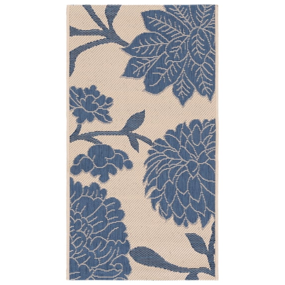 Safavieh Courtyard Tyson Floral Indoor/Outdoor Area Rug, Beige/Blue, 2' x 3'7"