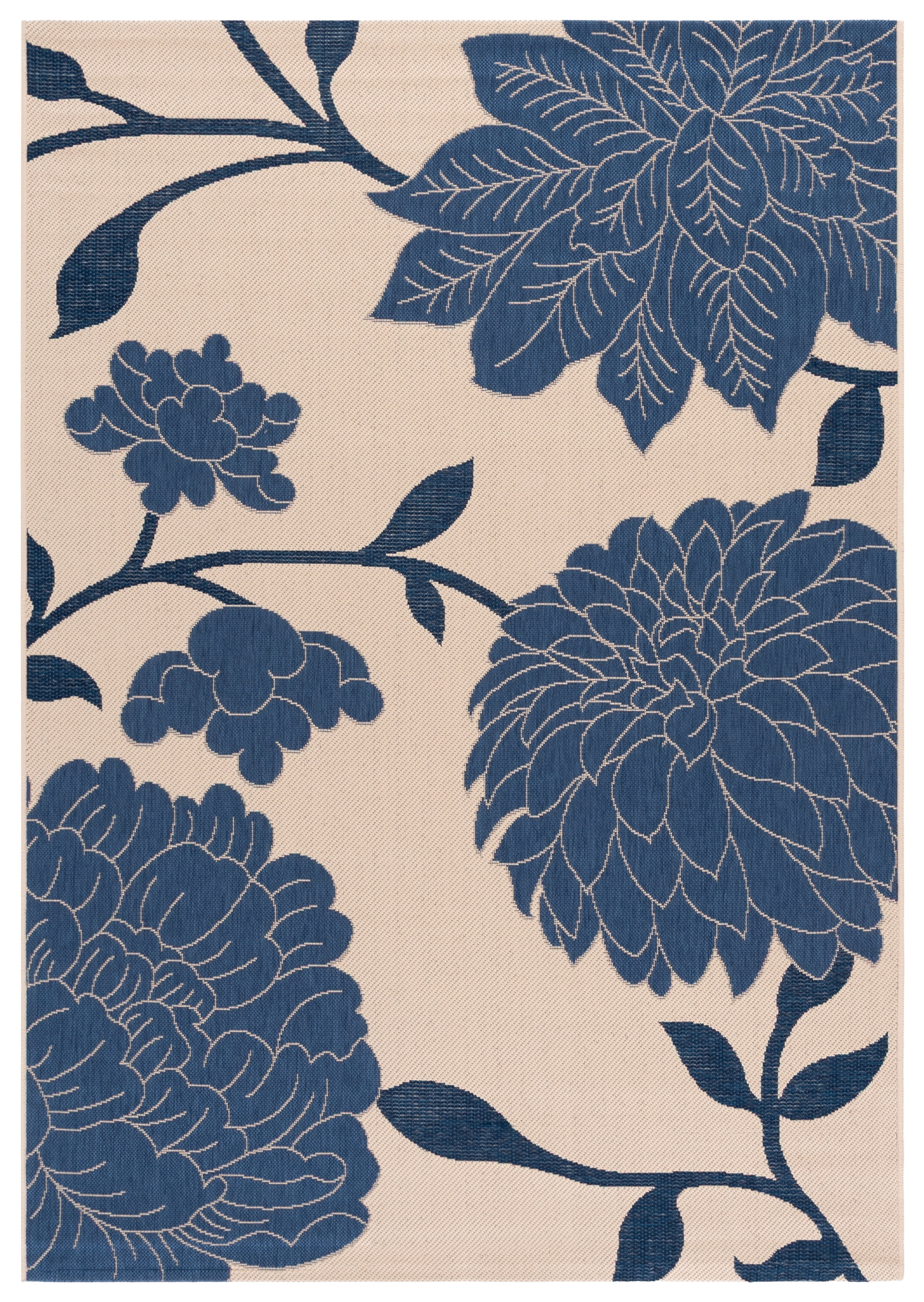 Safavieh Courtyard Tyson Floral Indoor/Outdoor Area Rug, Beige/Blue, 5'3" x 7'7"