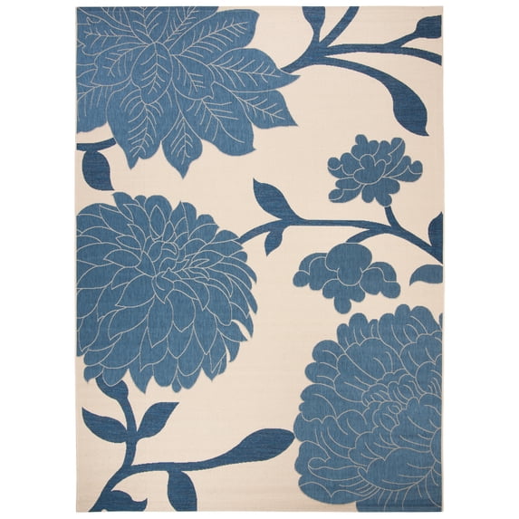 Safavieh Courtyard Tyson Floral Indoor/Outdoor Area Rug, Beige/Blue, 8' x 11'