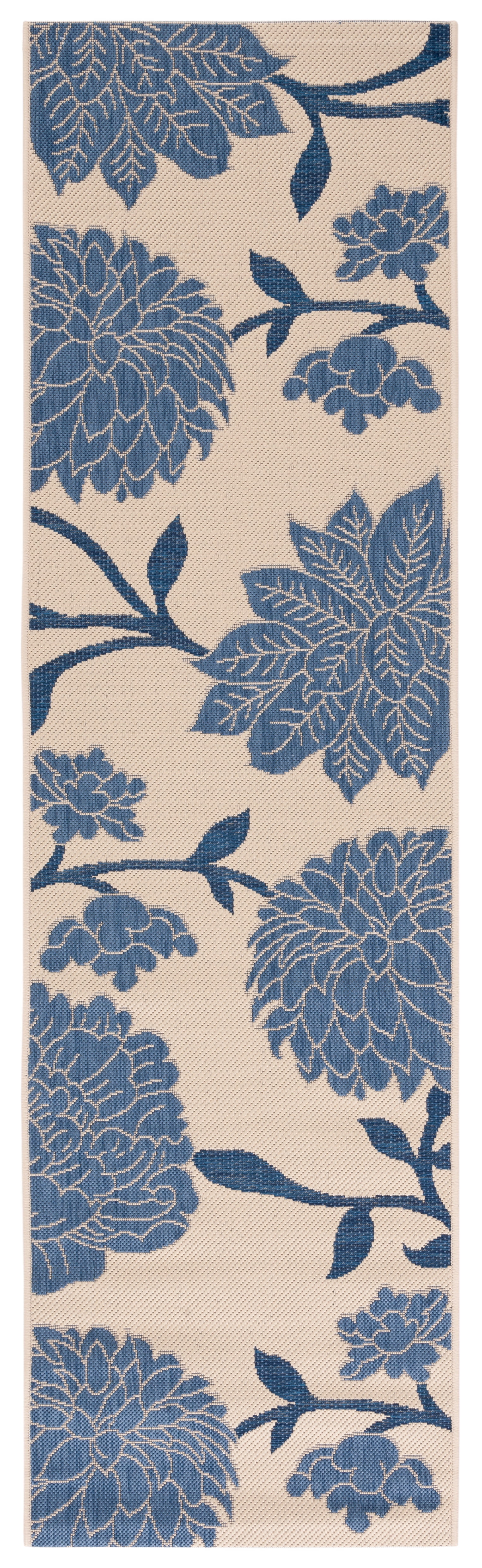 Safavieh Courtyard Tyson Floral Indoor/Outdoor Runner Rug, Beige/Blue, 2'3" x 8'
