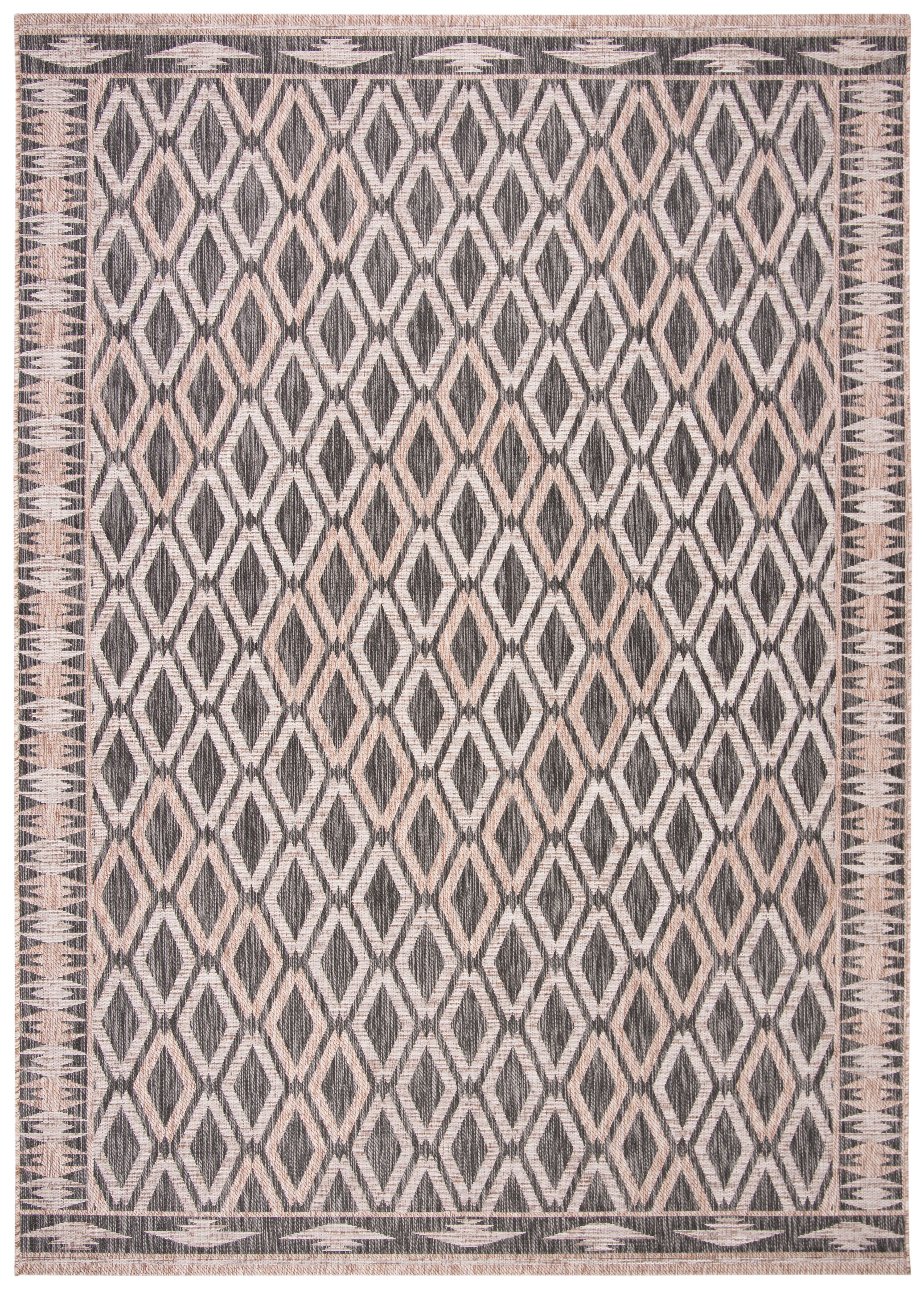 Vermont Geometric Black and Natural 8' x 10' Indoor/Outdoor Rug