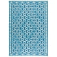 thumbnail image 1 of SAFAVIEH Courtyard Vermont Geometric Indoor/Outdoor Area Rug, Navy/Aqua, 10' x 14', 1 of 9