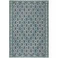 thumbnail image 1 of SAFAVIEH Courtyard Vermont Geometric Indoor/Outdoor Area Rug, Navy/Aqua, 4' x 5'7", 1 of 17