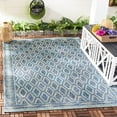 thumbnail image 1 of SAFAVIEH Courtyard Vermont Geometric Indoor/Outdoor Area Rug, Navy/Aqua, 4' x 5'7", 1 of 8