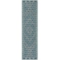 thumbnail image 1 of SAFAVIEH Courtyard Vermont Geometric Indoor/Outdoor Runner Rug, Navy/Aqua, 2'3" x 8', 1 of 12