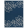 thumbnail image 1 of Safavieh Courtyard Victoria Fishes Indoor/Outdoor Area Rug, Navy/Beige, 6'7" x 9'6", 1 of 10