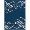 thumbnail image 1 of Safavieh Courtyard Victoria Fishes Indoor/Outdoor Area Rug, Navy/Beige, 8' x 11', 1 of 10