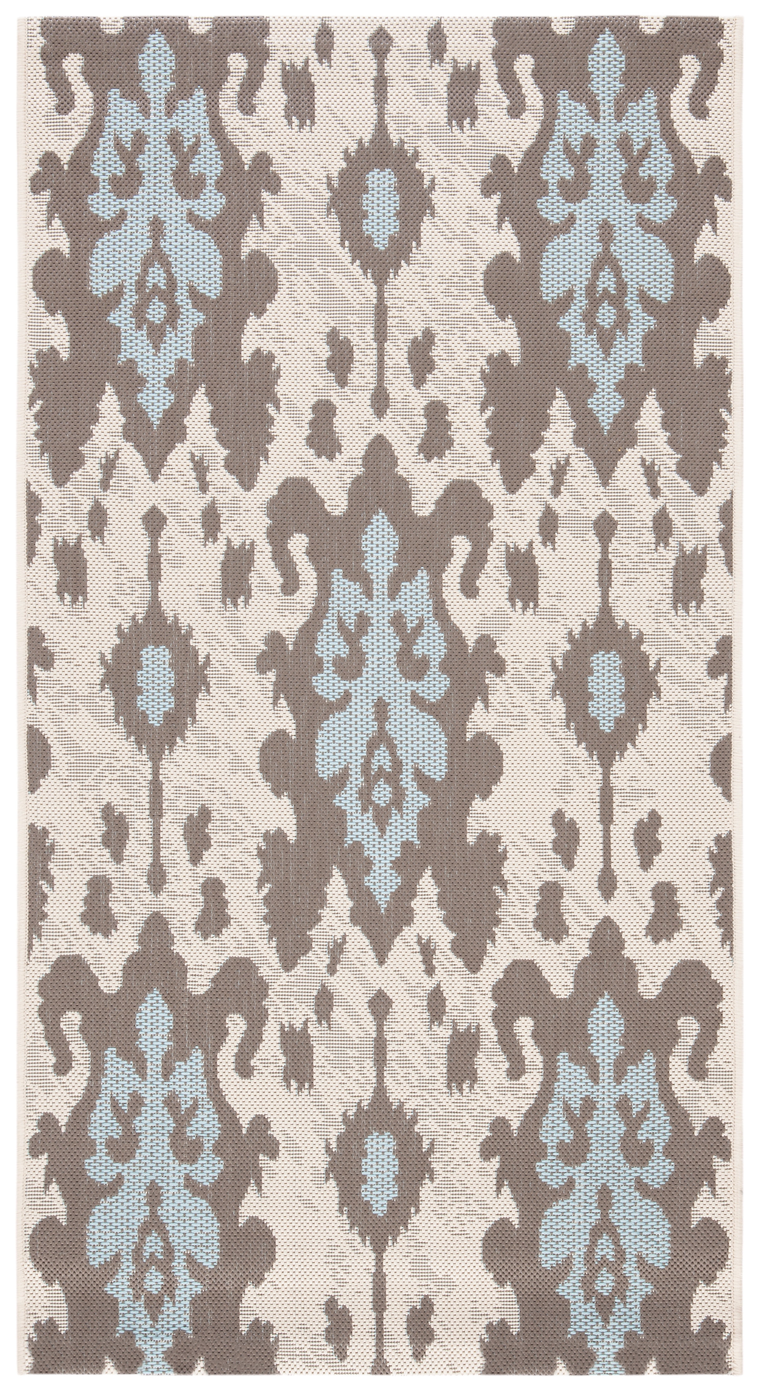Safavieh Courtyard Vivienne Geometric Indoor/Outdoor Area Rug, Beige/Dark Beige/Aqua, 2' x 3'7"