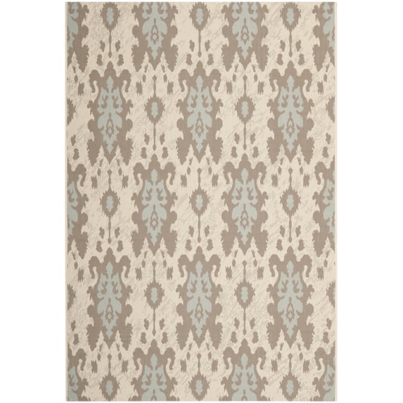 Safavieh Courtyard Vivienne Geometric Indoor/Outdoor Area Rug, Beige/Dark Beige/Aqua, 4' x 5'7"