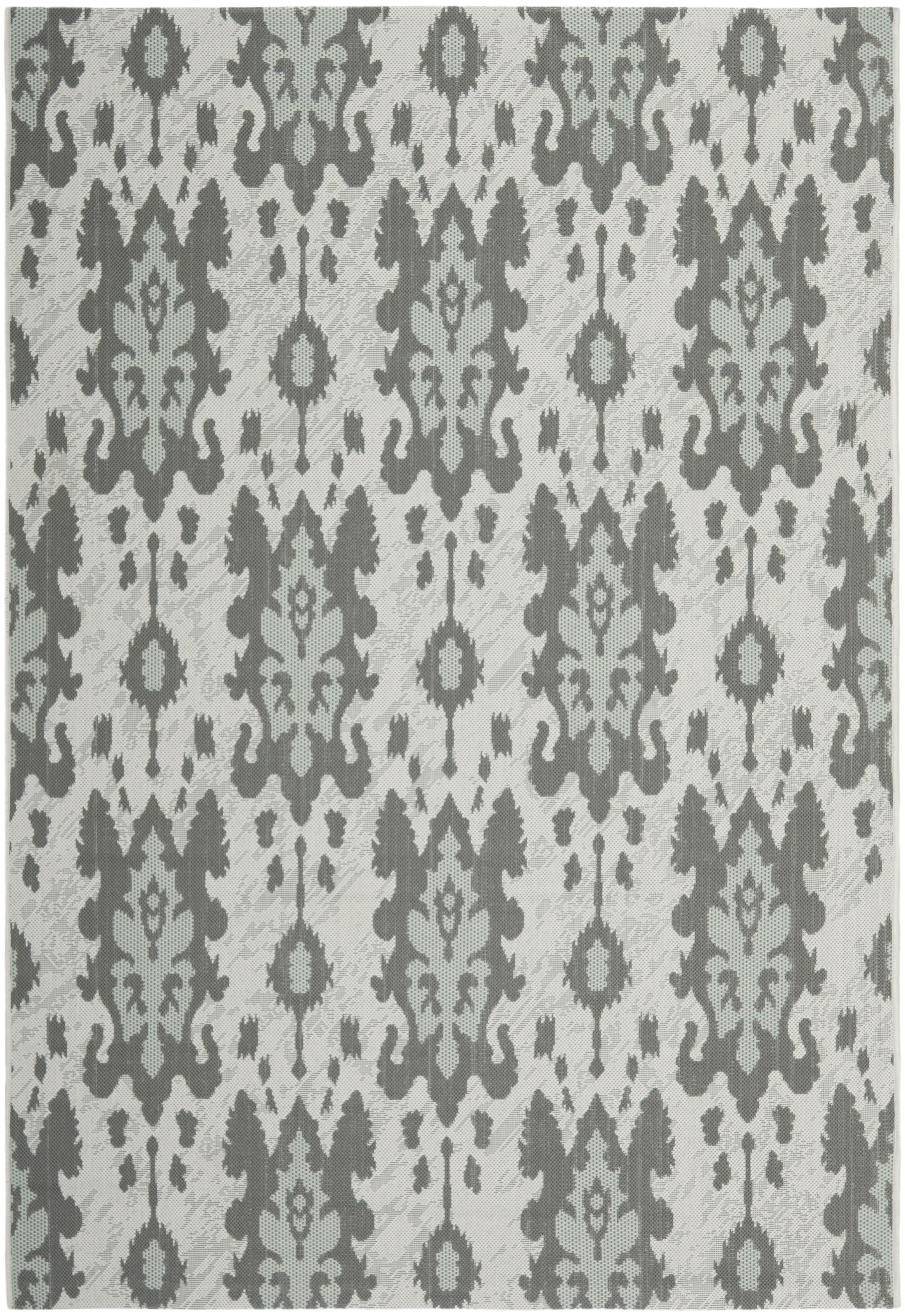 Safavieh Courtyard Vivienne Geometric Indoor/Outdoor Area Rug, Light Gray/Anthracite/Aqua, 4' x 5'7"